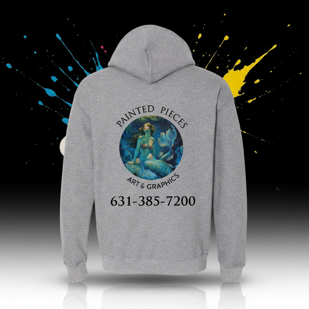 Custom DTF print on a hoodie
