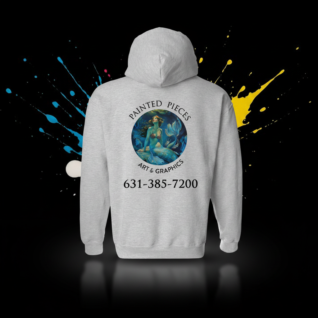 Custom DTF print on a hoodie