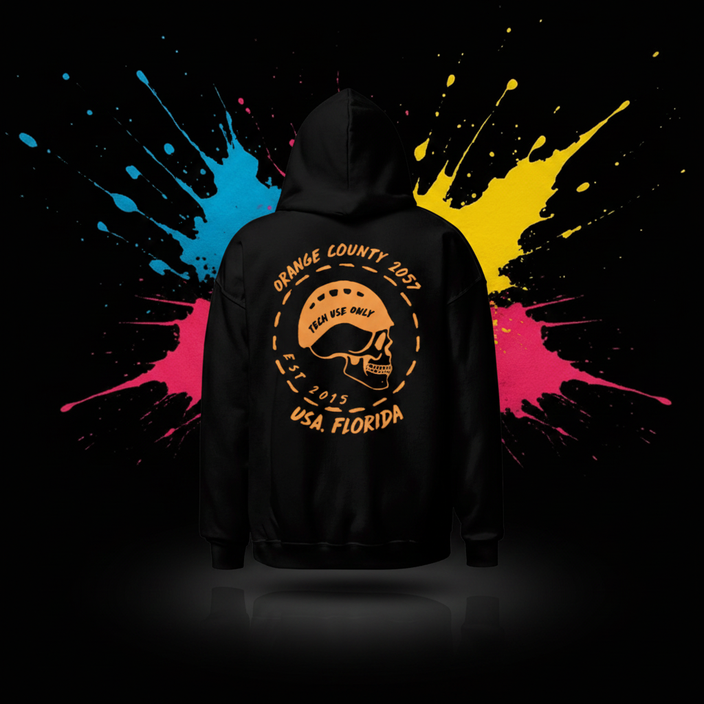 Custom DTF print on a hoodie