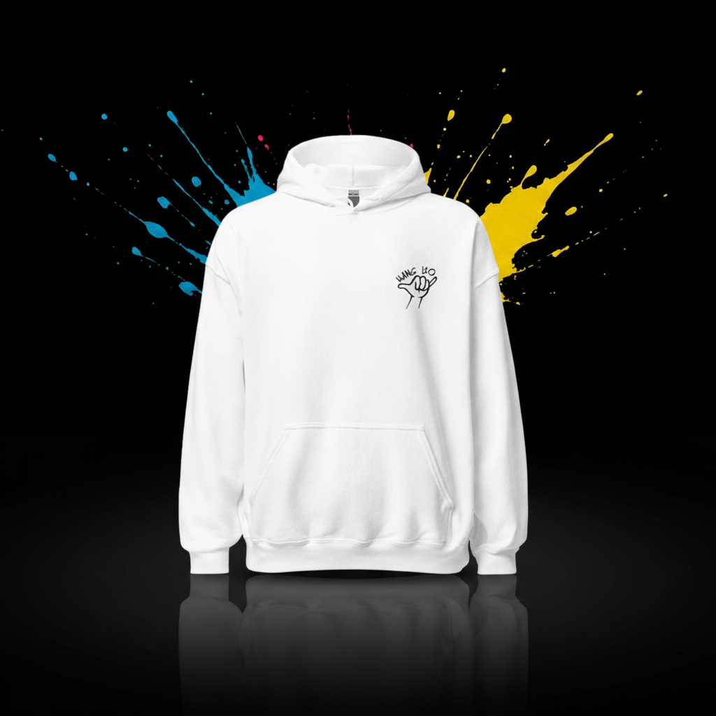 Custom DTF print on a hoodie
